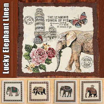 50x50cm Etnisk Stil Levende Indien Elefant Trykt Bomuld, Hør Stof Diy Syning Sofa pudebetræk Pudebetræk Patchwork Stof