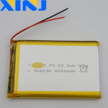 XINJ 3,7 V 6000mAh Li lithium-polymer-batteri lipo celle 906090 For GPS-PSP PS5 GPS, ipod PAD MIDTEN af Bærbare DVD-Power bank Tablet PC