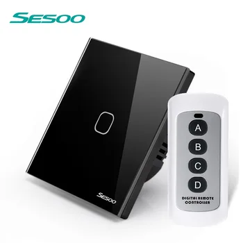 SESOO EU-Standard , som Fjernbetjeningen Skifte 1 Gang 1 Måde ,RF433 50/60HZ Trådløse lyskontakt for Smart Home