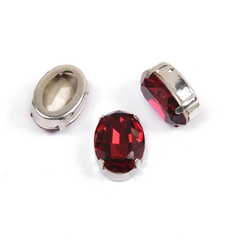 YANRUO 4120 Oval Siam Fancy Glas Perler Diamant Syning Rhinestones Glas DIY Base Ornamenter Klo Indstilling
