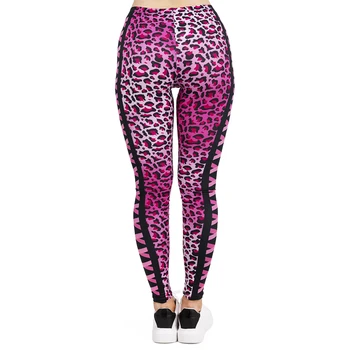 Kvinder Legging pink leopard Udskrivning Leggins Slank Høj Elasticitet Legins Populære Trænings-og Leggings Kvindelige Bukser