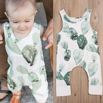Søde Spædbarn Baby Pige Dreng Kaktus Romper Buksedragt Tøj Playsuit Tøj Toddler Drenge Piger Print Rompers Casual