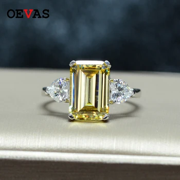 OEVAS 7 Karat High Carbon diamantglinsende Zircon vielsesringe For Kvinder Top Kvalitet 925 Sterling Sølv Party Smykker