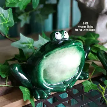 Keramiske Dyr Frog Have Ornamenter Have Dekorationer Kreative Boligtilbehør Cartoon Animal Søde Haven Dekoration