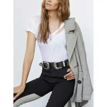 BOHO INSPIRERET Kvinder Vintage Western Læder Jeans Bælter Damer Designer Kjole Bukser kvindelige Bælte Sølv Spænde