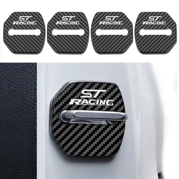 Bil Styling Carbon fiber mønster dørlås Dekoration Emblem Dækning Passer Til Ford Focus 2 2005-2013 Fiesta Kuga Flugt