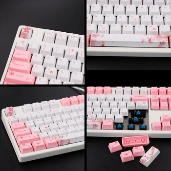 104+9 Taster OEM PBT-Tasterne Komplet Sæt Mekaniske Tastatur Tasterne PBT-Dye-Sublimation Cherry Blossom Tasterne