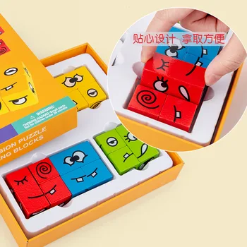 Ansigt-ændring af Rubik ' s Cube byggesten Børns Logisk Tænkning Uddannelse Fordel Intelligens Forældre-Barn brætspil Woo