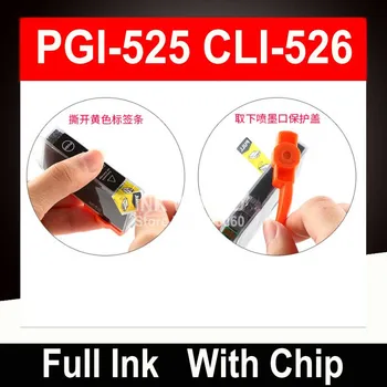 PGI525 PGI 525 CLI-526 Blækpatroner til Canon Pixma iP4850 ix6550 MG5150 MG5250 MG6150 MG8150 MX885 MG5350 Printer Patron