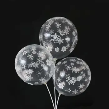 100pcs 12 tommer Jul Snowflake Balloner Vinter Fødselsdag Tema latex Ballon Kids Legetøj Xmas Party Snefnug Globos Forsyninger