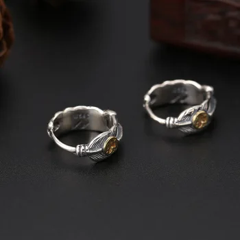 925 Sterling Sølv Fjer Form Drop Øreringe til Kvinder, Mænd Fine Smykker