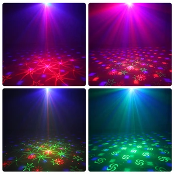 Multi-Billede Laser Scanner 2 Hul Scene Lys Effekt Projektion Lampe LRD Blandet Blottere RG Farverig For Ferie fødselsdagsfest