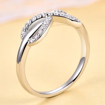 OEVAS 925 Sterling Sølv Mousserende Zircon Uendelighed Symbol Ringe Til Kvinder Top Kvalitet Mousserende Jubilæum Fine Smykker