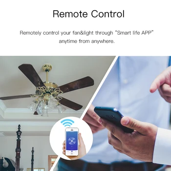 WiFi Smart Loft Ventilator Lampe kontakt på Væggen Smart Liv/Tuya APP Remote Forskellige Speed Control Fungerer med Alexa Echo Google Startside