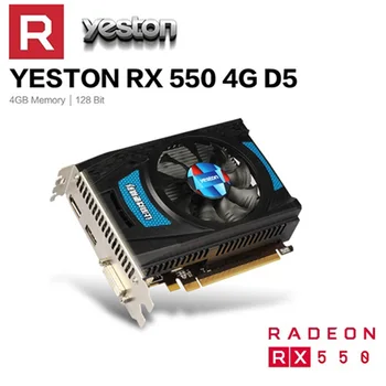 Yeston Radeon RX550 4GB GDDR5 PCI-Express 3.0 DirectX12 video gaming grafikkort ekstern grafikkort til desktop computer