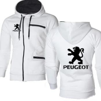Mænd Hoody Foråret Peugeot Bil Logo Sweatshirt Jakke Mode Efteråret Bomuld Fleece Lynlås Hættetrøjer HipHop Harajuku Mandlige Tøj
