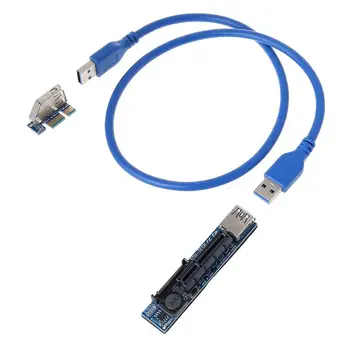 Tilføje Kort PCI Express USB 3.0 Adapter Raiser Extender PCIE Riser Card USB 3.0-PCI-E-SATA PCI-E Riser PCI Express X1 til X4 Slot