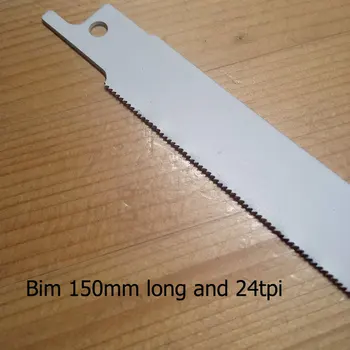 5pcs 150mm Lang-bajonetsav Kniv Lavet Af Bi-Metal Til Træ, Søm af Stål, der Arbejder 6tommer Og 24TPI