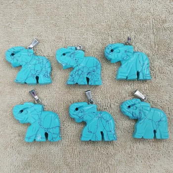 2018 mode udskårne dyr charms elefant til halskæde smykker at gøre vedhæng engros 6stk/masse gratis fragt