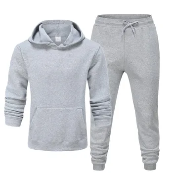 Fortykket vinter sportstøj, der passer til mænd Hoodie Sweatshirt + bukser casual Herre / Dame høj kvalitet, der passer størrelse s-3xl