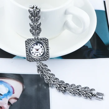 QINGXIYA 2020 Nye Damer Armbåndsure Dress Watch Kvinder Krystal Diamant Quartz Ure, Antik Sølv Ur til Kvinder Montre Femme