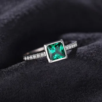 JewelryPalace Pladsen Skabt Nano Smaragd Ring 925 Sterling Sølv Ringe for Kvinder Engagement Ring Sølv 925 Ædelstene Smykker