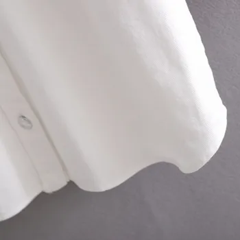 Nye Dame Denim Mini-Shirt Kjole med lange ærmer flæsekanter trim zoravicky Vinter kort Kjole stilfulde zora hvide Jeans Kjole Vestidos
