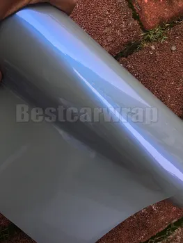 Gloss Slik Grå blå farve skift wrap for car-wrap, som dækker Mærkaten folie Luft Boble Gratis PROTWRAPS 1.52*20M/Roll 5x67ft