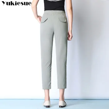 Sommeren 2019 dame harem bukser kvindelige høj talje damer bomuld arbejde capri bukser for kvinder bukser kvinde Plus størrelse 5xl