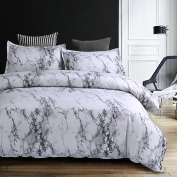 Nordisk stil geometrisk mønster sengetøj sten simpel plain dynen dække pudebetræk Trykt Marmor Madras, Dyne Dækker 3 Stykker