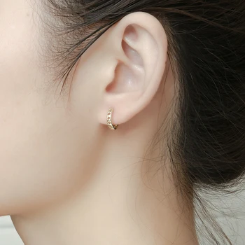 925 Sterling sølv øreringe hoops Kvindelige Øreringe i Sølv kvinders Golden kvindelige øre spænde Plante form smykker i sølv