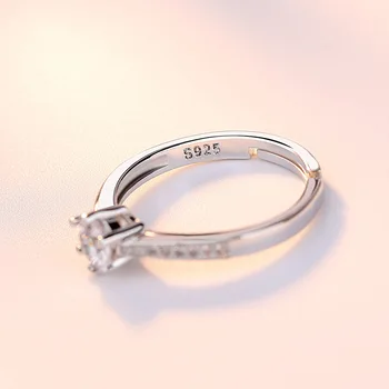 Fanqieliu Fans Reducere $1, Massiv 925 Sterling Sølv Ring 6 Bens Indstilling 5A Cubic Zirconia Ringe Til Kvinder Fine Smykker FQL2