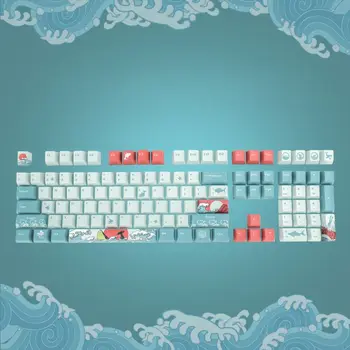 5 Sider Dye-Sublimation 108 Ukiyo-e Havets Bølger Keycap Mekanisk Tastatur Tasterne