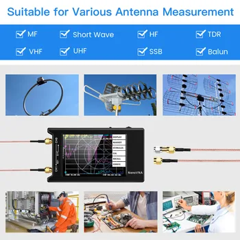 Netværk Antenne Analyzer NanoVNA-H4 10KHz~1,5 GHz VNA 4 tommer LCD-1950MAh Batteri, HF, VHF, UHF UV-Vektor