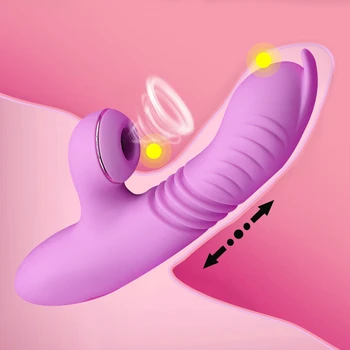 Varme Rabbit Vibrator Automatiske Teleskop Dildo Vibrator Klitoris Sugende Orgasme Stimulere Sex Legetøj Til Kvinder Masturbator Gave