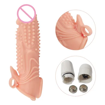 Vibrerende Penis Udvidelsen Kondomer Genanvendelige Extender Ærme Forsinket Sædafgang Sex Legetøj Til Mænd, Voksne Produkter