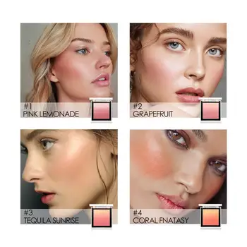 FOCALLURE 5 FARVER blush paletten natural kind silkeblød pudder Ansigt rouge pigmenteret blusher palet Glitter blush makeup
