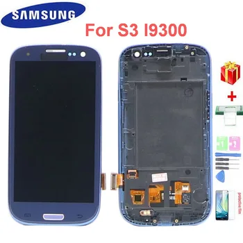 Med Frame S3 LCD-Skærm Til Samsung Galaxy S3 i9300 i9300i Skærm Touch screen Digitizer Sensor Montering + Lysstyrke