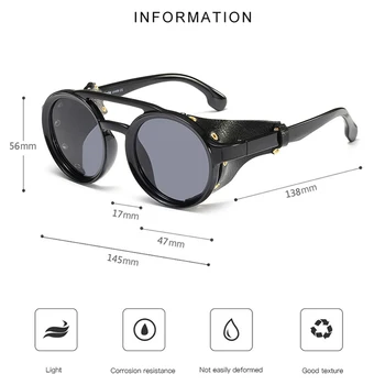 Eyecrafters Retro Runde Solbriller Steampunk Mænd Kvinder Brand Designer Briller Oculos De Sol Nuancer UV-Beskyttelse