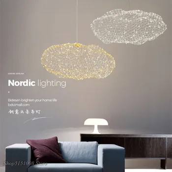 Moderne Kunst Hule Cloud Vedhæng Lys Nordiske Kreative starry Sky pendel Soveværelse, Spisestue Firefly Led belysning