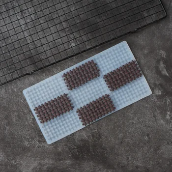 Basket Weave Form Chokolade Stencil Kage Udsmykning Silikone Formen Overførsel Ark Bagning Stencil Chablon