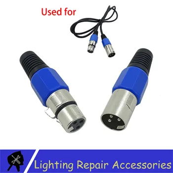 5 Sæt 3-PIN XLR Metal Stik For DMX Kabel Mikrofon Kabel-Blå Audio Kabel-Stik Lys Fase Tilbehør