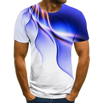 Mænd er 3D printet O-hals, quick-tørring sports T-shirt til Sommeren udendørs fritids -, mikro-elastik Toppe Tee S-XL 7 farver
