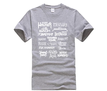 Heavy Metal Klassiske Komponister, T-Shirt Mænd, Mozart, Beethoven, Chopin, Bach, Mendelssohn Casual T-Shirts Bomuld