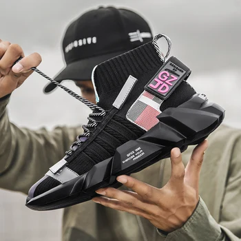 Casual Sko Mænd Farverig Mode Mand Sneakers Mesh Mandlige Blandede Farver Udendørs Fodtøj Efteråret Platform Fritids Sko Unge Tidevandet