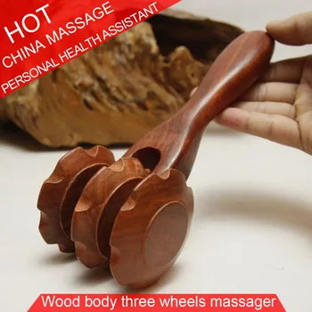 Palisander & Duftende Træ Med Tre Hjul Massage Slappe Af Abdominal Tilbage Krop Sundhedsydelser Massageapparat