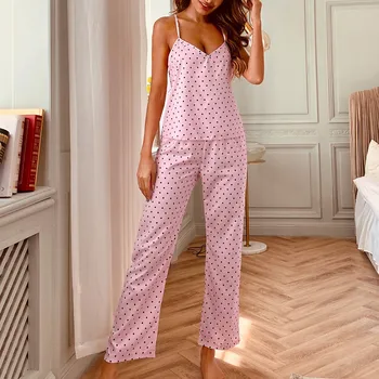 Pyjamas-Sæt Bukser Shorts Nattøj Slynge Pyjamas Nightdress Undertøj Til Kvinder Undertøj, Nattøj Trykt Nightdress