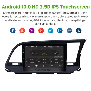 Seicane 9 tommer Android 10.0 RAM 4GB ROM 64GB IPS DSP Bil Radio Multimedie-Afspiller GPS Til 2016 Hyundai Elantra RHD 8-core