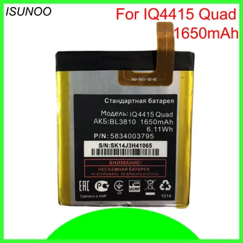 ISUNOO 3,7 V 1650mAh Udskiftning BL3810 Batteri Til Fly IQ4415 Quad BL 3810 Batería Batterie Mobiltelefon Batterier