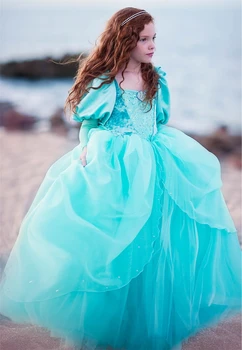 NYE Smarte Lille Havfrue Kjole til Piger Kjole Prinsesse Jasmine Børn fødselsdagsfest Bolden Kjole Sammenfiltrede Rapunzel Børn Tøj